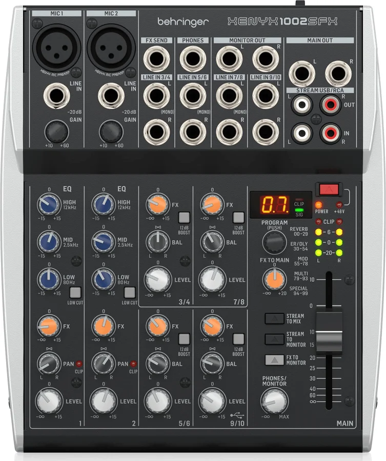 Behringer XENYX 1002SFX USB Mixer With Effects
