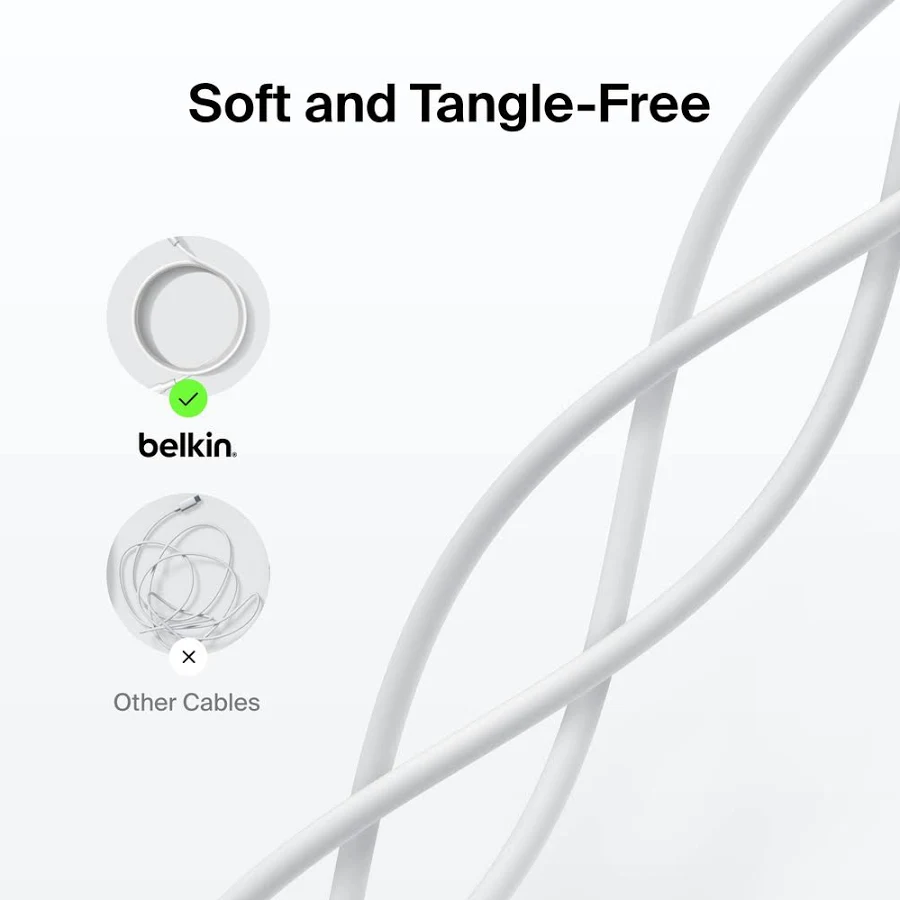 Belkin USB-A To USB-C Cable, 2 Metre — White - Image 6