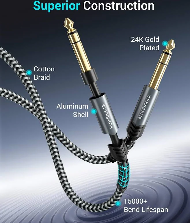 BlueRigger P38 TRS Jack Audio Cable 6FT - Image 3