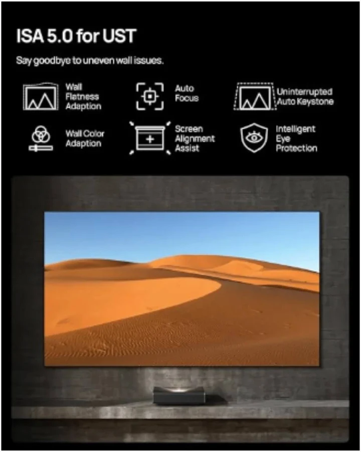 XGIMI Aura 2 - 2300 Lumens 4K UHD Ultra Short Throw IMAX Enhanced Laser Projector (Black)