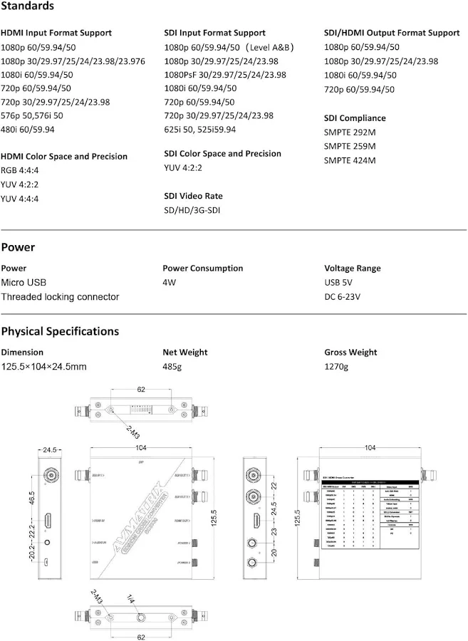 AVMATRIX SC2030 SDI/HDMI Up-Down Cross Converter - Image 8