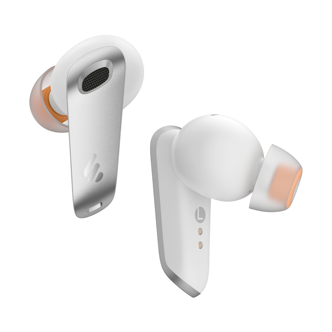 Edifier NeoBuds Pro White - White earbuds on black background