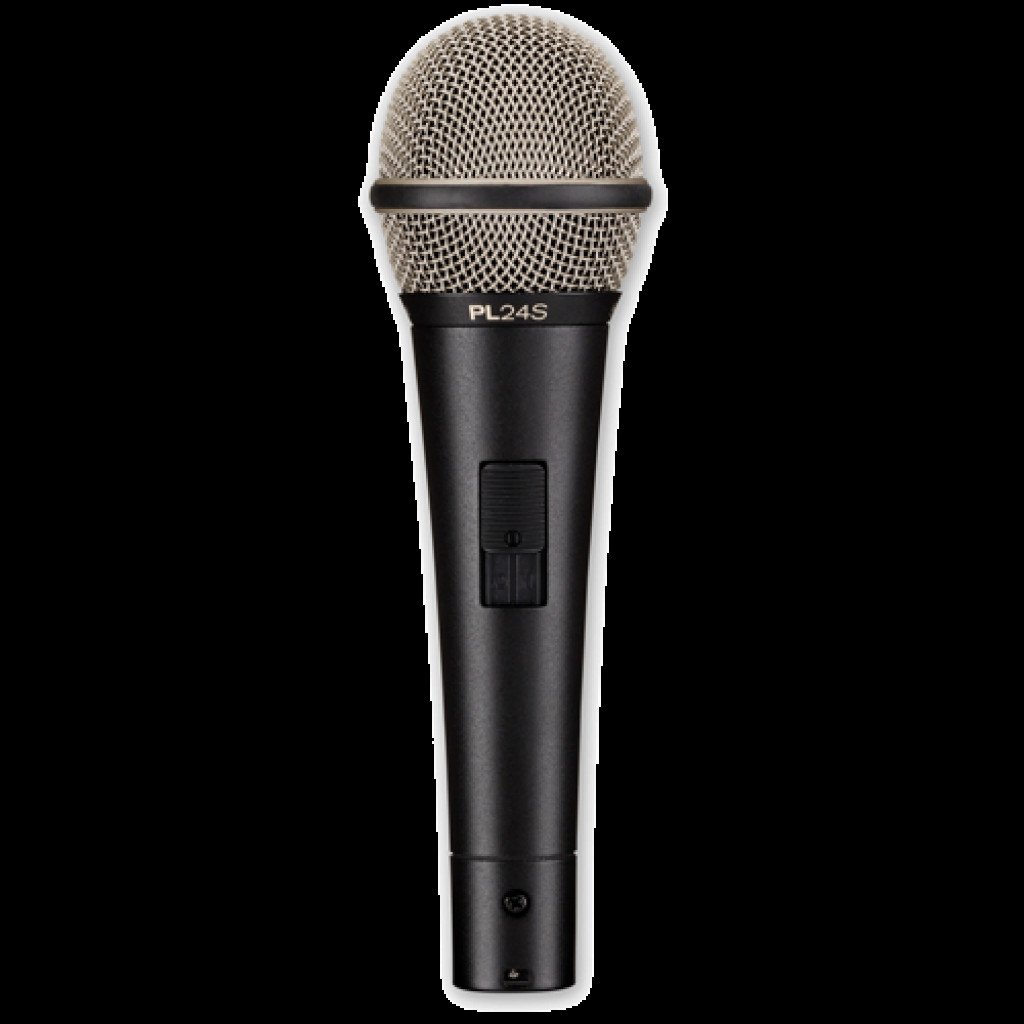 Electro-Voice PL24S - front on dark background, PL24S marking and switch visible, black