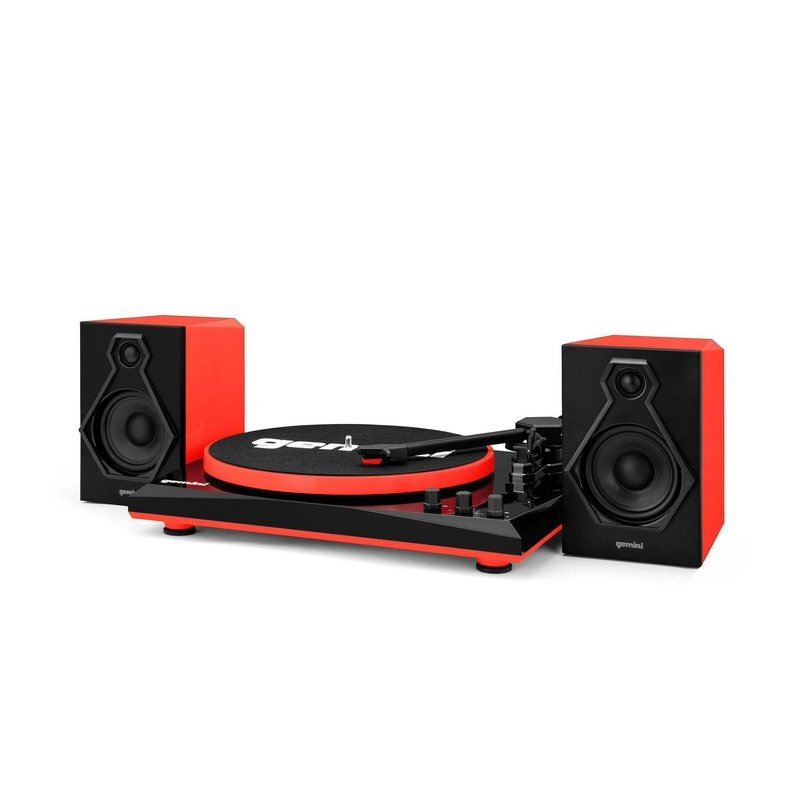 Gemini TT-900BR Stereo Turntable System Black Red
