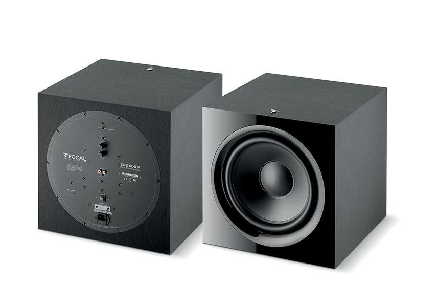 Focal SUB 600P Active Subwoofer - Rear panel and front views