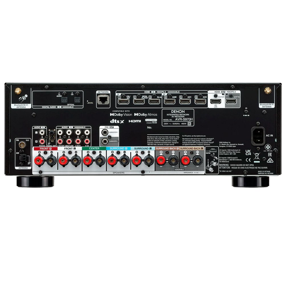 Denon AVR-S970H 7.2-Channel 8K AV Receiver Black