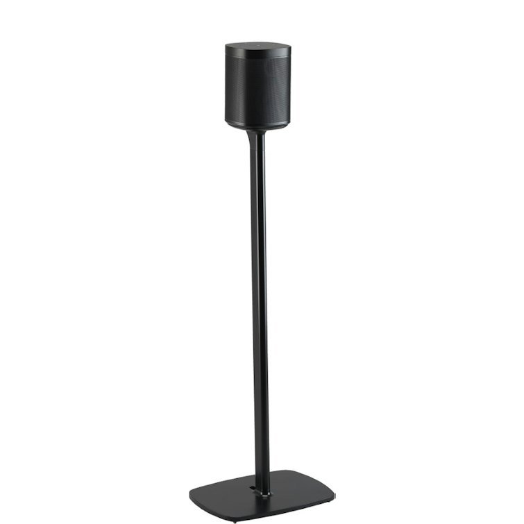 Flexson Floor Stand for Sonos One Black close-up with black Sonos One on white